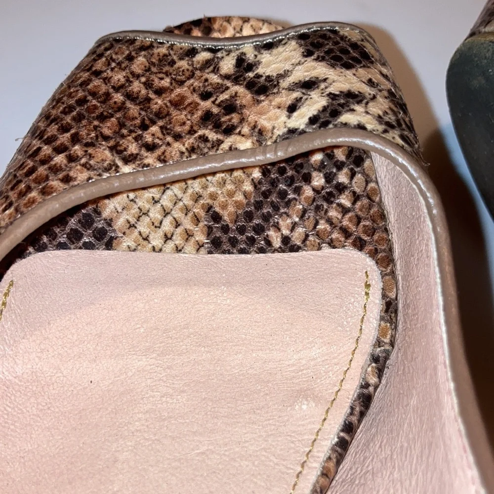 Kurt Geiger Brown Snake-Print Platform Sandals